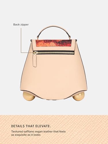 Image of ZOUK Women's Svara Sling Bag | Vegan Leather Bag | Crossbody + Top Handle with Adjustable Strap | Evening & Festive