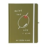 Graphique July 2025 – Dec 2026 Planner | 18-Months Calendars & Personal Organisers | Weekly and Monthly Planner | Hardcover, Olive | 15.24 × 20.32 cm