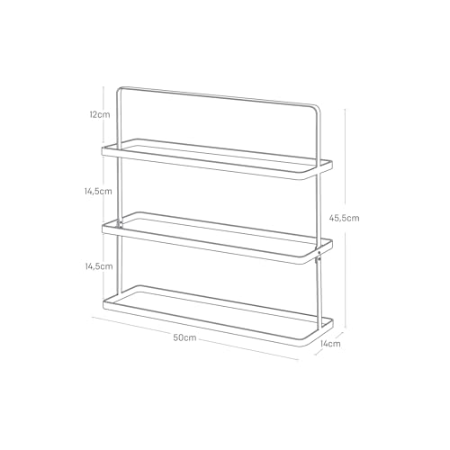 Yamazaki 2480 Tower Scarpiera Largo, Bianco, Acciaio, Design Minimalista, 50 X 14 X 45,5 Cm (Lxpxa) - 6