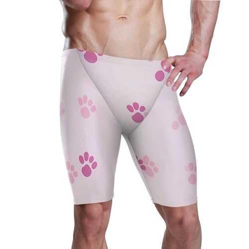UMIRIKO Dog Paw Print Swim Jammers for Men Athletic Durable S B0402247