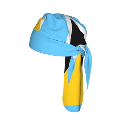 CNTDBU Drapeau de Sainte-Lucie - Casquette de cyclisme respirante - Bandeau anti-humidité pour casque - Séchage rapide - Pour homme et femme - Noir