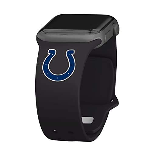 Game Time Indianapolis Colts Silicone Watch Band Compatible with Apple Watch (42/44/45mm Black)