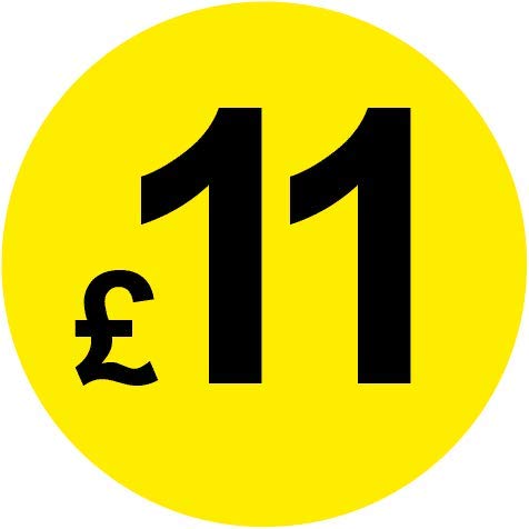 Permanent Adhesive - Black & Yellow 30mm Price Stickers/Labels from £5.45 to £17, 1000, £11 — image 1