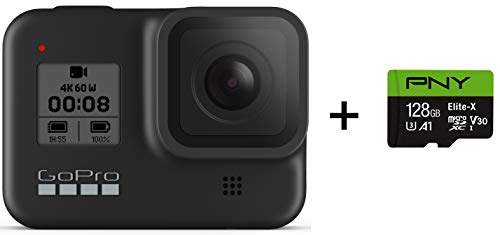 GoPro HERO8 Black + PNY Elite-X 128GB U3 microSDHC Card (Bundle)