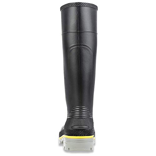 Honeywell HON75109-11 Servus by Size 11 XTP Black 15'' PVC Knee Boots with TDT Dual Compound Yellow and Gray Outsole, Steel Toe and Removable Insole, English, 15.34 fl. oz, Plastic, 1" x 1" x 1"3