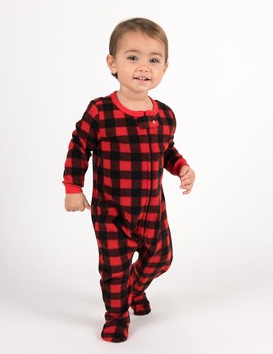 Image of Leveret Fleece Baby Boys Girls Footed Pajamas Sleeper Kids & Toddler Christmas Pajamas (3 Months-5 Toddler)