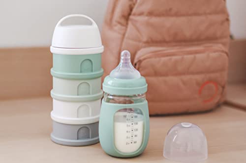 Image of BEABA Formula and Snack Container, Baby Formula Dispenser, Toddler Baby Snack Storage Container, Holds up to 11 Doses of Milk Powder Per Compartment, Made in France, Sage