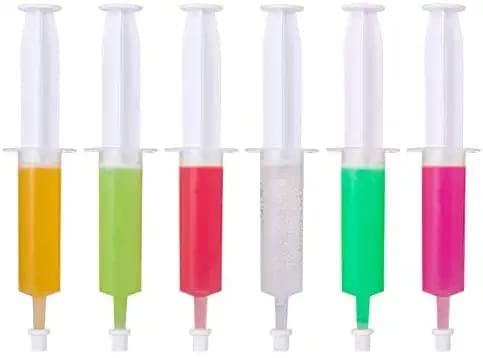 SAK 6pc Reusable 2oz Party Syringe Shooters Jello Shot Syringes with Caps Great for Holiday Parties