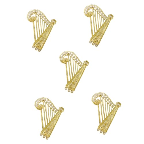 Broche harpe en or élégante pour costume femme | Bijou esthétique
