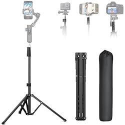 AOCHUAN 1.7M Complete Camera Tripod for Smartphones Camera Gimbal Stabilizers w/ 0.44m ~1.7m Aluminum Alloy Lighting Stand(T20)