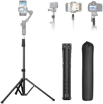 AOCHUAN Phone Gimbal Stabilizer 3-Axis Smartphone Foldable Gimbal for iPhone Gimble with Focus Wheel TikTok YouTube Vlog Stabilizer iPhone&Android-AOCHUAN Smart XE& 1.7M Complete Camera Tripod