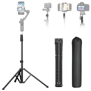 AOCHUAN 1.7M Complete Camera Statief voor Smartphones Camera Gimbal Stabilisatoren w/0.44m ~1.7m Aluminium Lichtstandaard (T20)