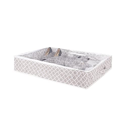 Compactor Custodia salvaspazio sottoletto per Scarpe, Antipolvere, Taupe Madison, Polipropilene e Eva, 76 x 60 x H. 15 cm, RAN7469