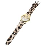 VILLCASE Reloj de Pulsera de Cuarzo para Estudiantes Correa de Piel Sintética Diseño de Gato Estampado de Barba Tamaño Mediano y Colores Vibrantes Adecuado para Niñas Uso Diario y