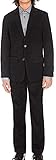 Calvin Klein Boys' 2-piece Formal Suit Set, Includes Single Breasted Jacket & Straight Leg Dress Pants With Belt Loops & Functional Pockets, Black, 20 Husky