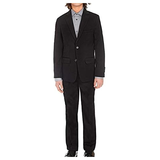 Calvin Klein Big Boys' Big 2-Piece Formal Suit Set, Black, 14