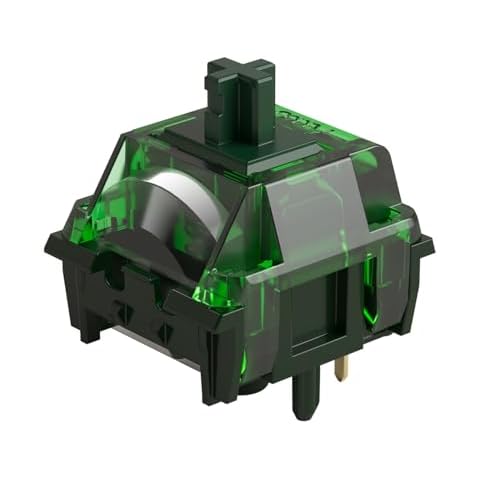 MONSGEEK Heavy Linear Switches Mechanical Gaming Keyboard Switch 5-Pin Green Fog Switch with LED Diffuser Pre-Lubed 60gf Cover