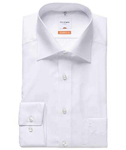 Modern Fit Hemd Langarm m New Kent Kragen 45 [Weiß]