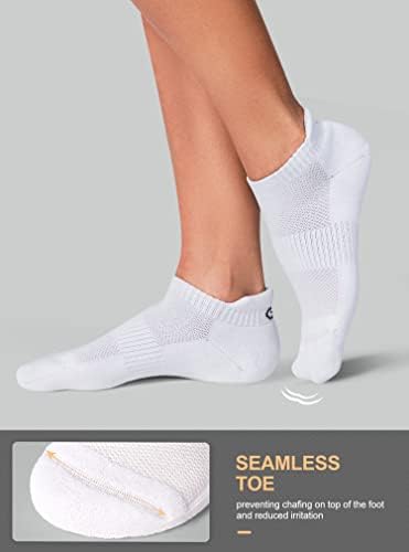 CS CELERSPORT Ankle Athletic Running Socks Low Cut Sport Tab Sock for Men and Women (6 Pairs), Medium, White - 2