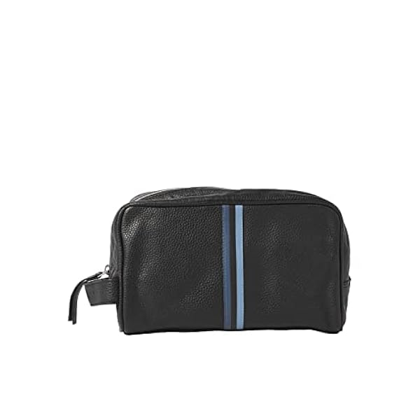 JACK & JONES Jacanthony - Beauty case da uomo, in pelle, misura standard, colore: nero, Nero, Misura standard, Borsa cosmetica
