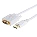 Produktbild CableCreation Gold überzogenes 6ft Displayport -auf-DVI-Kabel, Standard-DP-auf-DVI-Stecker-Kabel mit in IC-Chipsatz, weiße Farbe gebaut