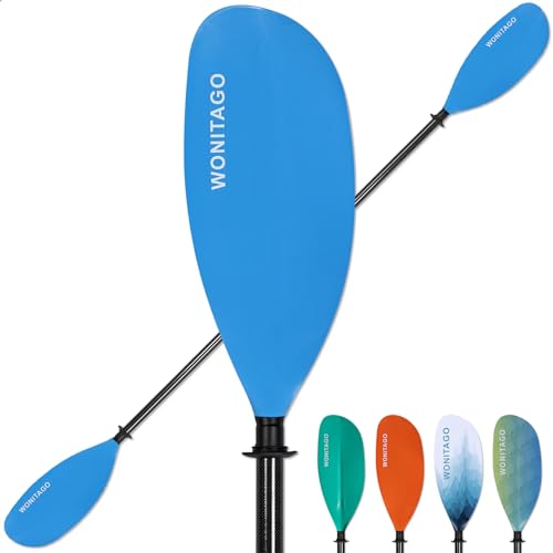 WONITAGO Carbon Fiber Kayak Paddle, 3-Piece, 230-250cm Navy