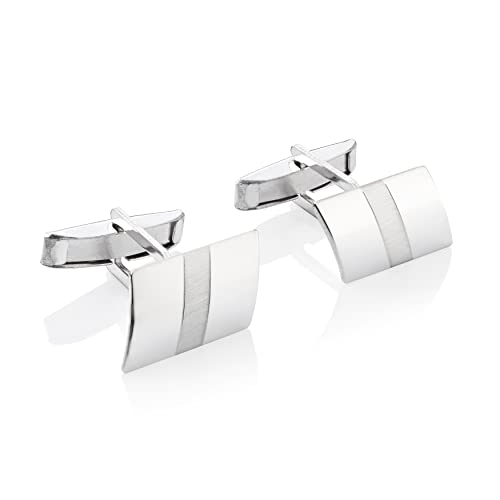 STERLL Uomo Gemelli Argento Vero Lucido con