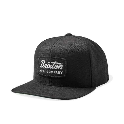 Brixton Jolt Snapback Hat Adjustable Flat Bill Baseball Cap Black/White