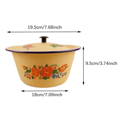 Tazón Vintage de Esmalte HouseVibe 1.45L con Tapa Redondo miniatura 4