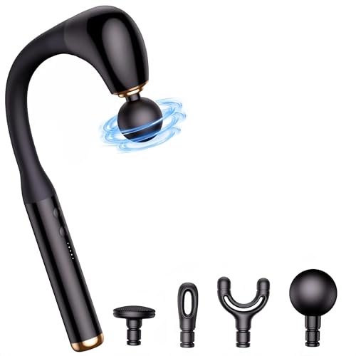 Deestop 背中 筋膜リリースガン ハンディガン 肩甲骨 電動ガン きんまくリリース 5段階強力振動 超軽量 全身リフレッシュ Type-C急速充電 静音 4個ヘッド付属 クリスマスプレゼント 日本語取扱説明書付きのサムネイル