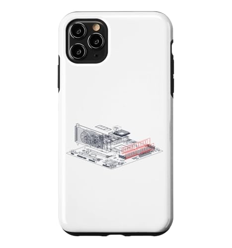 Image of RAM Card Wireframe Computer Motherboard IT Tech Geek Nerd Case for iPhone 11 Pro Max