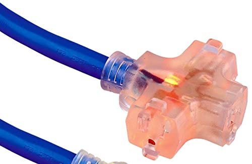 25 Ft Extension Cord 12/3 Heavy Duty Outdoor Extension Cord 12 Gauge 25 Ft 15 Amp Extension Cord 25 Ft 12/3 125V 1875 Watts With Lighted Ends Blue Extension Cord 12 Awg 25 Ft Great For Major Appliance #TOP5