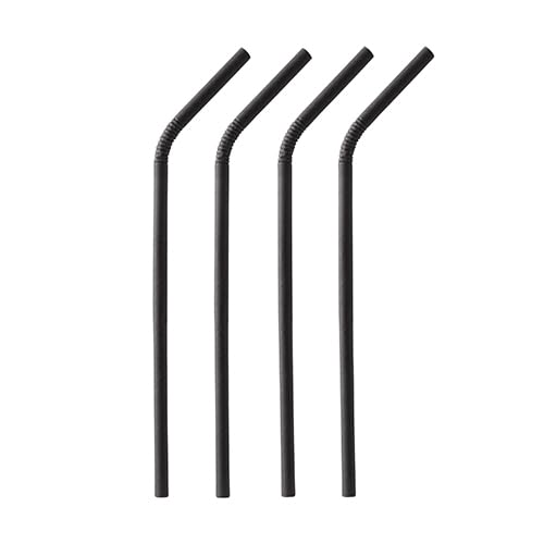 Papstar | 100 Cannucce Pure, Materiale Carta, Dimensioni Ø 6 mm · 22 cm, Colore Nero, Flessibile, 100 Cannucce x 10 Confezioni