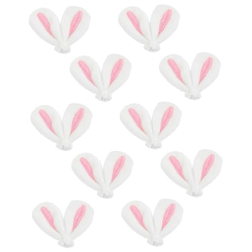 Gadpiparty 10個 うさ耳ヘアピン素材 ヘアクリップの装飾 面白い ヘアクリップクラフト うさ耳チャーム しっぽ つめた ウサギのおやつ うさみみかんざし ミニ 豚 ピンク ファブリック