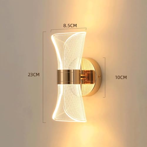 Image of FILLISKA Luxurious Acrylic Crystal Wall Lamp with Adjustable Colour Changing Function, Elegant Finish (Acrylic FrenchGold-336)(1 Year Warranty)