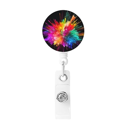 Color Explosion バッジリール 格納式クリップ ワークバッジホルダー 軽量プラスチック ネームカードホルダー IDバッジクリップ 看護師 オフィスギフト
