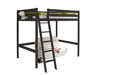 Preisvergleich Produktbild TiCAA Hochbett Matthias 140 x 200 cm Kiefer Grau