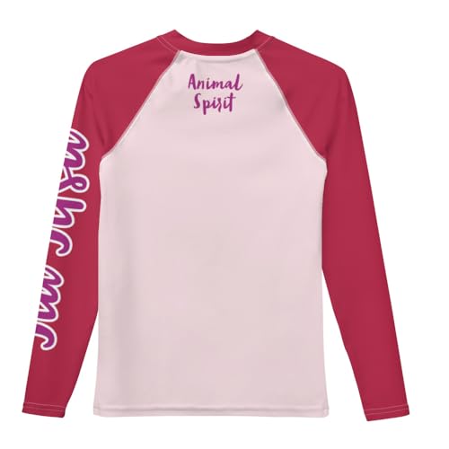 Generic Youth Girls No Gi Jiu Jitsu Rash Guard Butterfly Dark Pink2