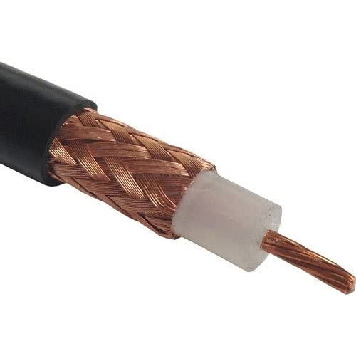 GraspaDeal Solid Copper MILSPEC RG213 Coaxial UHF VHF Antenna Cable, 50 Ohm Cable With PVC Jacket for Ham and CB Radio, GMRS repeater and base station M17/163A- 25 Mtr.