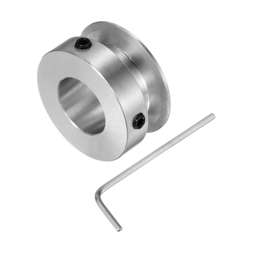 sourcing map Einzelrillen Riemenscheibe Keilriemenscheibe 15mm feste Bohrung 30mm Außendurchmesser Aluminiumlegierung mit Sechskantschlüssel für Bohrmaschine 6mm PU-Rundriemen