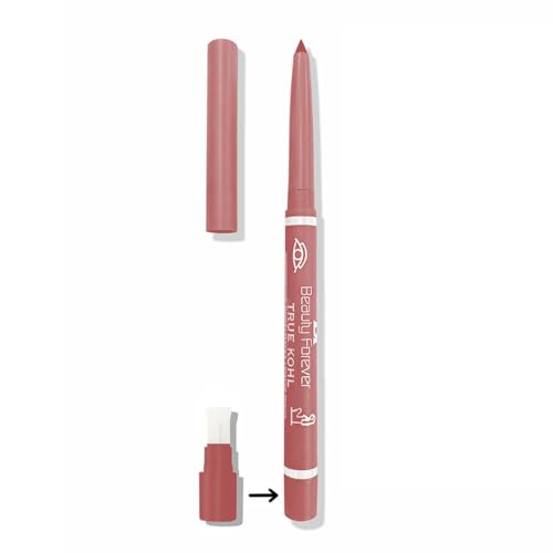 Beauty Forever Twist Up Lip & Eye Pencil with Sharpener, Matte & Shimmer Finish, Long Lasting, Available in 12 Shades (115 Dusty Rose)