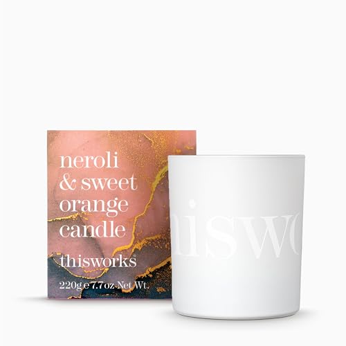 This Works Neroli and Sweet Orange Candle, 220 g - Luxury Candle Enriched with Essential Oils - Hand Poured Scented Candle with a 40hr Burn Time for a Revitalising Aromatherapy Experience