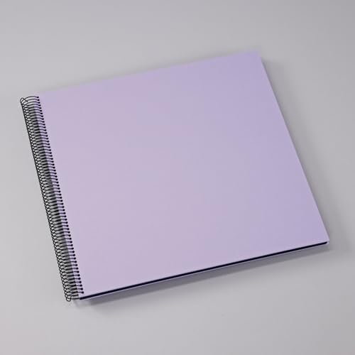 Semikolon 369989 Spiral Album Economy Large - 34,5x33,2 cm - Fotoalbum, 50 Seiten schwarz, Fotobuch, lilac silk lila