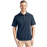 Cutter & Buck Men's Short Sleeve Virtue Eco Pique Recycled Polo Shirt, Navy Blue, XLarge