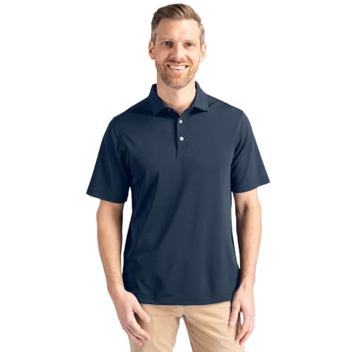 Cutter & Buck Men's Big & Tall Short Sleeve Virtue Eco Pique Recycled Polo Shirt, Navy Blue, 3XL Tall