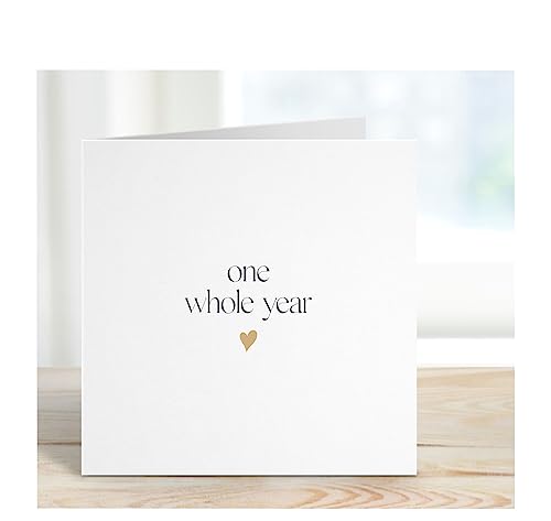 Happy Anniversary Card One Whole Year Heart Wedding Anniversary Congratulations Celebration Card to a special couple