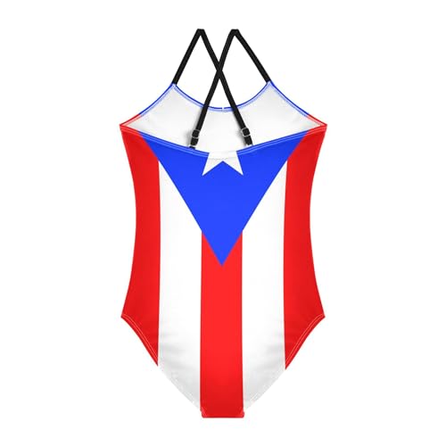 Classic Traditional Puerto Rico Flag Baby Girls' Swimwear Toddler Girl One Piece Swimsuit Bathing Suits Size 3-10T2