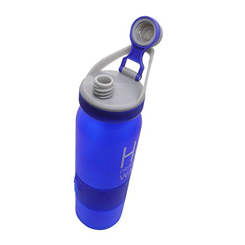 Garrafa Squeeze Tubo Gelo Agua Gelada 700ml Esporte Trava Azul