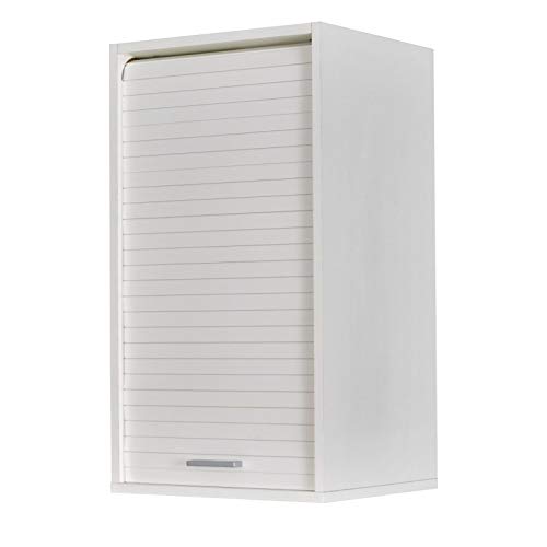 SIMMOB Meuble de Cuisine Blanc A Rideau 2 Etagères 40 x 72 x 35 cm