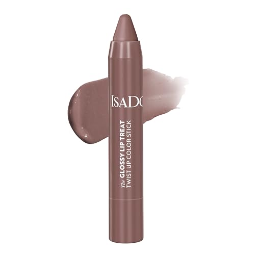 Isadora The Glossy Lip Treat Twist Up Colour Lip Stick - Feuchtigkeitsspendender Lippenstift mit Squalan - Vegan, tierversuchsfrei, aufpolsternd, nicht klebend, Gloss (Bare Belle 06, 3,3 g)